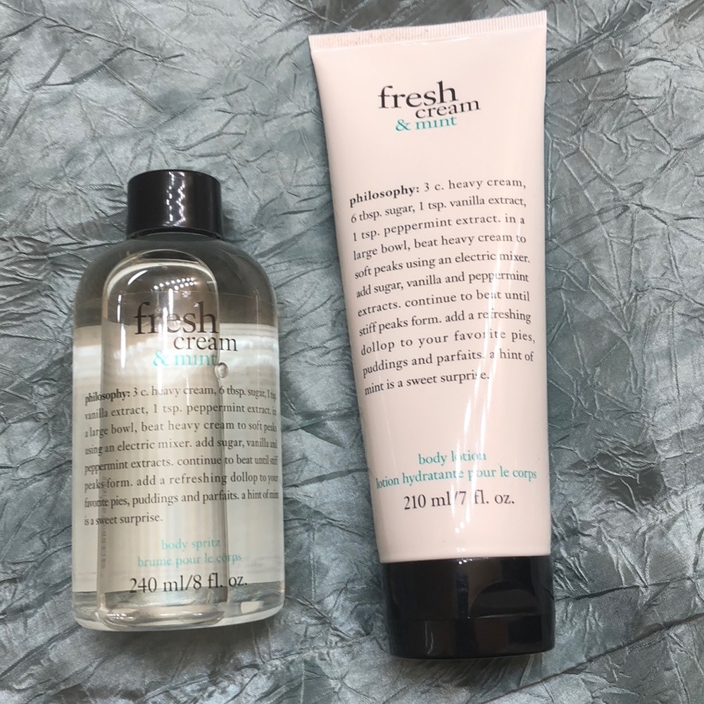 PHILOSOPHY FRESH CREAM & MINT LOTION / BODY SPRITZ